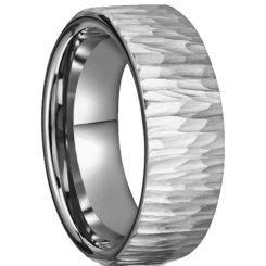 ***COI Tungsten Carbide Hammered Ring-00781AA