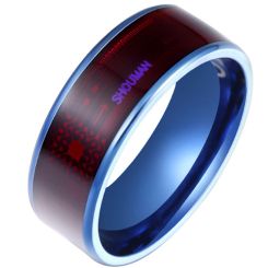 ***COI Titanium Black/Blue NFC Ring-00843AA