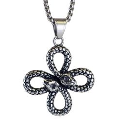 ***COI Titanium Black Silver Celtic Snake Pendant-00869AA