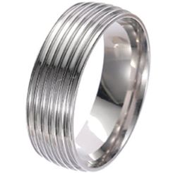 ***COI Titanium Grooves Dome Court Ring-00881AA