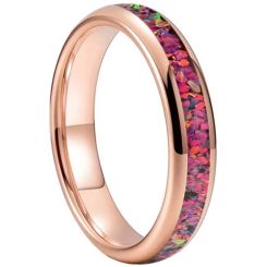 ***COI Rose Tungsten Carbide Dome Court Ring With Created Pink Sapphire-00921AA