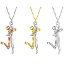 ***COI Titanium Gold Tone/Rose/Silver Dancing Couple Pendant-00922AA