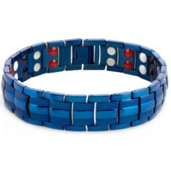 ***COI Blue Titanium Bracelet With Steel Clasp(Length: 8.27 inches)-00934AA