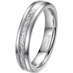 ***COI Tungsten Carbide Meteorite Dome Court Ring-00978AA