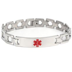 ***COI Titanium Medical Alert Bracelet With Steel Clasp(Length: 8.27 inches)-01081AA