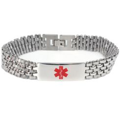***COI Titanium Medical Alert Bracelet With Steel Clasp(Length: 8.27 inches)-01082AA