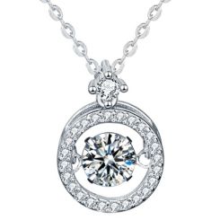 ***COI Sterling Silver 925 1 Carat Solitaire Moissanite Pendant-01104AA