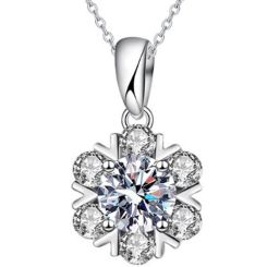 ***COI Sterling Silver 925 Gold Tone/Silver 1 Carat Solitaire Moissanite Pendant-01107AA