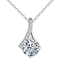 ***COI Sterling Silver 925 1 Carat Solitaire Pendant-01108AA