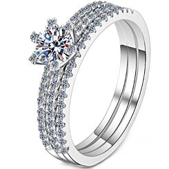 ***COI Sterling Silver 925 1 Carat Moissanite Solitaire Ring-01118AA