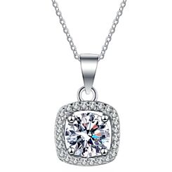 ***COI Sterling Silver 925 1 Carat Moissanite Solitaire Pendant-01141AA