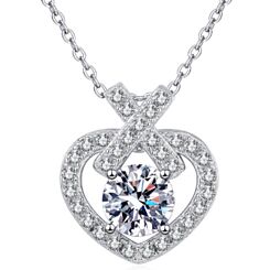 ***COI Sterling Silver 925 1 Carat Moissanite Solitaire Pendant-01144AA