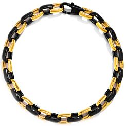 ***COI Titanium Black Gold Tone Bracelet With Steel Clasp(Length: 8.07 inches)-01159AA