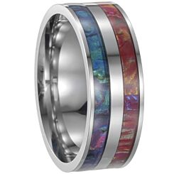 ***COI Titanium Abalone Shell Ring-01249AA