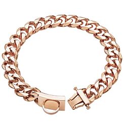 ***COI Titanium Black/Rose/Silver Necklace With Steel Clasp(Length: 26.0 inches)-01253AA