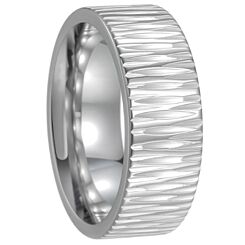 ***COI Titanium Black/Gold Tone/Silver Grooves Ring-01261AA