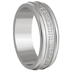 ***COI Titanium Gold Tone/Silver Ring With CNC Cubic Zirconia-01268AA