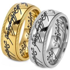 ***COI Titanium Black/Gold Tone/Silver Lord The Ring Ring-01270AA