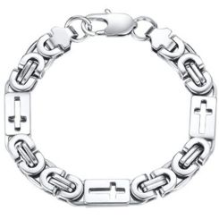 ***COI Titanium Cross Bracelet With Steel Clasp(Length: 8.66 inches)-01294AA
