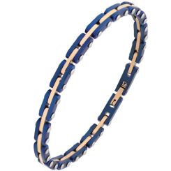 ***COI Titanium Blue Rose Bracelet With Steel Clasp(Length: 8.85 inches)-01304AA