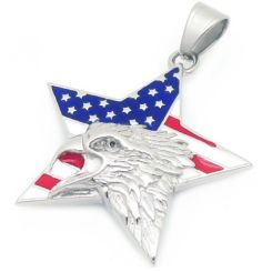 ***COI Titanium American Flag Eagle Pendant-01331AA