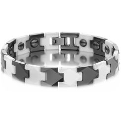***COI Titanium Ceramic Bracelet With Steel Clasp(Length: 8.27 inches)-01334AA