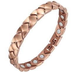 ***COI Titanium Black/Gold Tone/Silver/Rose Bracelet With Steel Clasp(Length: 8.27 inches)-01338AA