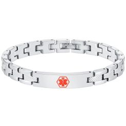 ***COI Titanium Medical Alert Bracelet With Steel Clasp(Length: 7.48 inches)-01363AA