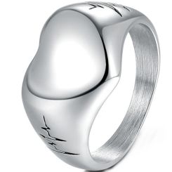 ***COI Titanium Heartbeat & Heart Ring-01367AA