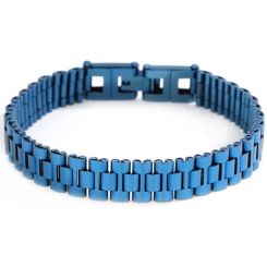 ***COI Titanium Blue Silver/Blue Bracelet With Steel Clasp(Length: 8.27 inches)-01410AA