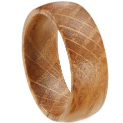 ***COI Koa Wood Dome Court Ring-01418AA