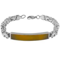 ***COI Titanium Red Turquoise/Tiger Eye Bracelet With Steel Clasp(Length: 8.66 inches)-01510AA