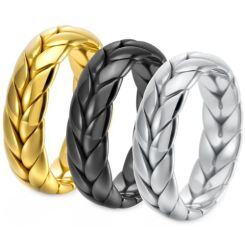 ***COI Titanium Black/Gold Tone/Silver Ring-01520AA