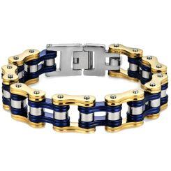 ***COI Titanium Black/Silver Ceramic Bracelet With Steel Clasp(Length: 8.66 inches)-01523AA