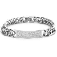 ***COI Titanium Cross Prayer Bracelet With Steel Clasp(Length: 9.06 inches)-01566AA