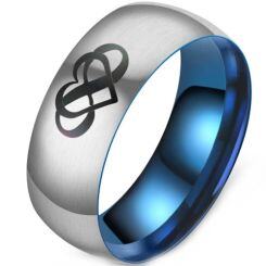 ***COI Titanium Blue Silver Infinity Love Dome Court Ring-01587AA