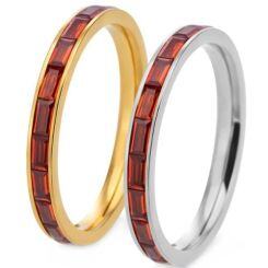 ***COI Titanium Gold Tone/Silver Ring With Created Blue Sapphire/Red Ruby/Green Emerald/Purple Amethyst-01607AA