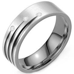 ***COI Titanium Black/Gold Tone Silver Ring With Cubic Zirconia-01622AA