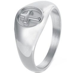 ***COI Titanium Black/Gold Tone/Silver Cross Ring-01624AA