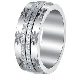 ***COI Titanium Sandblasted Rotating Ring With Stars-01653AA