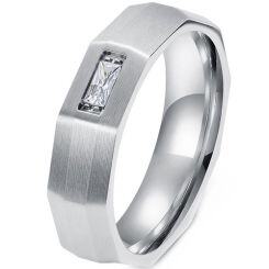 ***COI Titanium Gold Tone/Silver Ring With Cubic Zirconia-01863AB