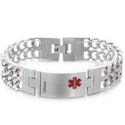 ***COI Titanium Medical Alert Bracelet With Steel Clasp(Length: 8.27 inches)-01871AA
