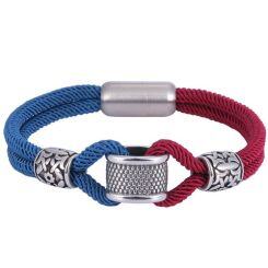 ***COI Titanium Black Silver Floral & Celtic Bracelet With Steel Clasp(Length: 8.07 inches)-01932AA