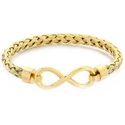 ***COI Titanium Gold Tone/Silver Infinity Bracelet With Steel Clasp(Length: 7.48 inches)-01943AA
