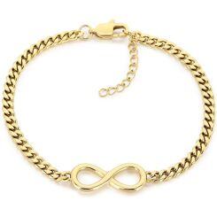 ***COI Titanium Gold Tone/Silver Infinity Bracelet With Steel Clasp(Length: 7.08 inches)-01947AA
