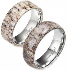 ***COI Titanium Deer Antler Ring-01965AA