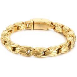 ***COI Titanium Gold Tone/Silver Bracelet With Steel Clasp(Length: 8.66 inches)-01991AA