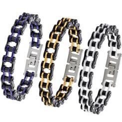 ***COI Titanium Black Blue/Gold Tone/White Bracelet With Steel Clasp(Length: 8.27 inches)-02017AA