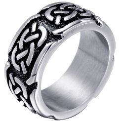 ****COI Titanium Black Gold Tone/Silver Celtic Ring-02026AA
