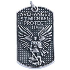 ****COI Titanium Black Silver St Michael Protect Us-02036AA